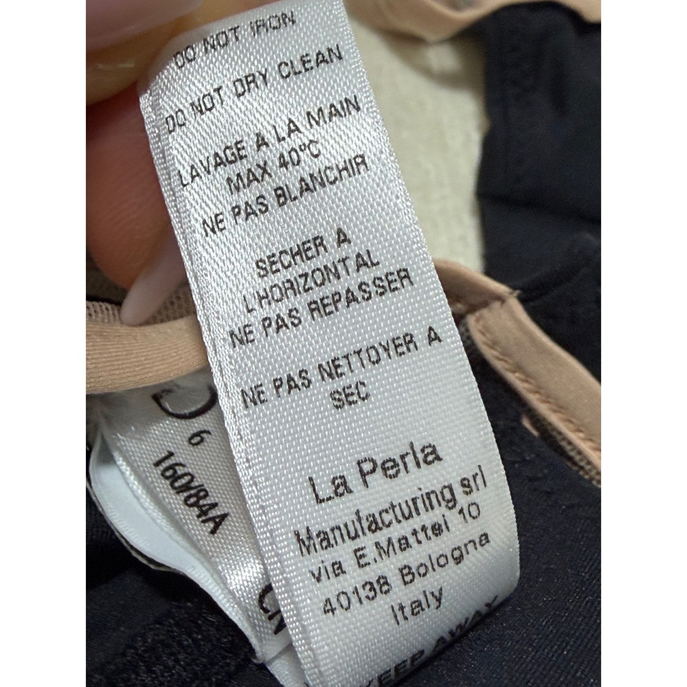 LA PERLA Black Mesh Trim Wired Balconette Bra 38D Made in Italy NWT - Picture 10 of 10